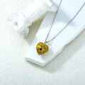 wholesale 925 Sterling Silver Heart-Shaped Citrine Sunflower Pendant Necklace with Bee Charm Gift for Her-0-2