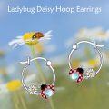wholesale 925 Sterling Silver Ladybug Daisy Flower Stud Earrings for Girls and Women Gift Boxed 3 Colors Available-0-5
