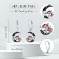 wholesale 925 Sterling Silver Mushroom Crescent Moon Drop Earrings-0-1