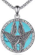 wholesale 925 Sterling Silver Turquoise Angel Wings Pendant - Religious Saint s for Women & Men-0-0