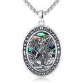 wholesale 925 Sterling Silver Saint Michael Pray For Us Pendant Necklace Wholesale With Abalone Shell-0-0