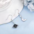 wholesale 925 Sterling Silver Starry Galaxy Planet & Crescent Moon Drop Earrings-0-1