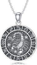 wholesale 925 Sterling Silver Scorpio Zodiac Sign Necklace with Cubic Zirconia for Women Girls Astrology Gift 48 Chain Length-0-0