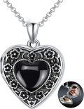 wholesale 925 Sterling Silver Blue Crystal Heart Locket Necklace for Women - Always in My Heart-0-40