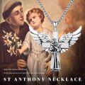 wholesale 925 Sterling Silver Angel with Cross and Statue Pendant Necklace for Women Men Catholic s-0-5