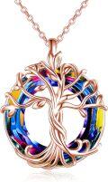wholesale TOUPOP Tree Of Life Necklace For Women 925 Sterling Silver Family Tree Austrian Crystal Jewelry Birthday Christmas Gifts For Mom Wife Her -0-0