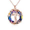 TOUPOP Sterling Silver Austrian Crystal Tree Of Life Necklace For Women-0-0