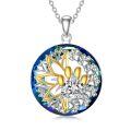 TOUPOP 925 Sterling Silver Crystal Sunflower Paw Print Pendant Necklace-0-0