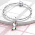 wholesale 925 Sterling Silver Christmas Stocking Charm Bracelet with Enamel and Crystal Accents - Holiday Gifts for Women & Teenage Girls-0-1