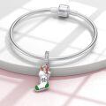 wholesale 925 Sterling Silver Christmas Stocking Charm Bracelet with Enamel and Crystal Accents - Holiday Gifts for Women & Teenage Girls-0-1