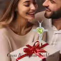 TOUPOP Sterling Silver Peridot Cross Pendant Necklace For Women-0-2