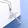 wholesale 925 Sterling Silver Celtic Knot Cross Pendant Necklace Irish Infinity Love Heart  for Women Girls-0-3