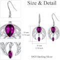 wholesale Sterling Silver Crystal Celtic Moon Dangle Earrings Birthstone Gift-0-21