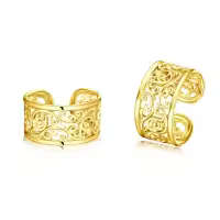 wholesale 925 Sterling Silver Celtic Knot Filigree Viking Earrings Wholesale Non-Piercing Ear Cuff Cool Cuff for Women Men-filigree-B-Gold
