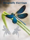 wholesale 925 Sterling Silver Dragonfly Stud Earrings Gothic  for Her-0-5