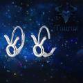 wholesale 925 Sterling Silver Rabbit Shape Zodiac Sign Leverback Dangle Earrings-0-4