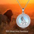 wholesale 925 Sterling Silver Lion on Mountain with Blue Stone Celtic Knot Pendant Necklace for Women-0-5