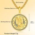 wholesale Gold 925 Sterling Silver Saint Michael Pendant Necklace for Men/Women Catholic Religious -0-4