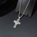 wholesale 925 Sterling Silver Football Player Sports Cross Necklace with Philippians 4:13 Pendant for Men-0-4