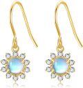 wholesale 14K Gold Blue Moonstone Drop Earrings for Women Gifts for Mom/Daughter-0-0
