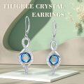 wholesale 925 Sterling Silver Rose Gold Plated Infinity Drop Earrings with Blue and Green Crystals-0-4