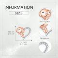wholesale 925 Sterling Silver Heart-Shaped Pig Stud Earrings - Cute Animal  for Girls and Women-0-4