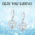 wholesale 925 Sterling Silver Moonstone Celtic Wolf Drop Earrings-0-5