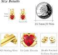 wholesale Gold 925 Sterling Silver Red Heart Crystal Bunny Stud Earrings for Women and Girls-0-5