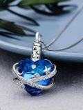 wholesale TOUPOP Cremation Jewelry Moon And Stars/dolphin/hummingbird Urn Necklace Sterling Silver Heart Crystal Pendant For Ashes Keepsake Memorial Cremation Jewelry Gift For Woman Men -0-1