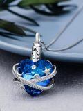 TOUPOP Sterling Silver Crystal Moon Star Dolphin Hummingbird Heart Urn Necklace-0-1