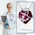 wholesale Metal Crystal Stethoscope Necklace w Heart Stone Nurse Graduation Gift-0-5