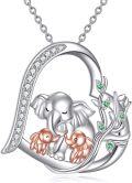 wholesale 925 Sterling Silver Elephant Mother Daughter Pendant Necklace s for Women-0-0
