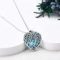 wholesale 925 Sterling Silver Heart Turquoise Stone Celtic Knot Pendant Necklace-0-1