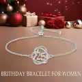 TOUPOP Sterling Silver & Stone Heart Bracelet Love Gifts for Women-0-2