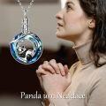 wholesale 925 Sterling Silver Origami Panda Cremation Urn Necklace for Women Wife Mom - I Love You to the Moon and Back Pendant Jewelry-0-5