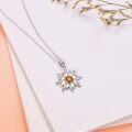 wholesale Sterling Silver Simulated Birthstone Sun Moon Star Pendant Necklace-0-2