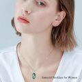 wholesale 925 Sterling Silver Mom Moss Agate Pendant Necklace Two Tone Rose Gold-0-25