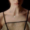 TOUPOP 14K Gold Moissanite Necklace, 0.5-2ct Round Cut Solitaire-0-1