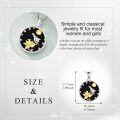 wholesale 925 Sterling Silver Round Fairy and Lotus Flower Chakra Necklace with Gold Stars Pendant-0-3