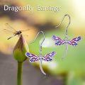 wholesale 925 Sterling Silver Dragonfly Dangle Drop Earrings with Purple and Pink Stones for Women Girls Mom Daughter Gifts-0-5