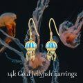 wholesale 14K Gold Jellyfish Opal Drop Earrings - Christmas Gifts for Her-0-4