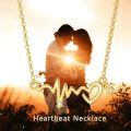 TOUPOP 14K Gold CZ Heartbeat Nurse Necklace, 16+2 Inch-0-1