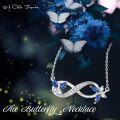 wholesale Sterling Silver Birthstone Infinity Butterfly Necklace for Women Gift for Mom Wife-0-4