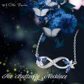wholesale 925 Sterling Silver Birthstone Infinity Butterfly Necklace for Women Gift for Mom Wife-0-4