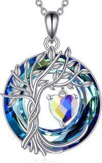 wholesale Sterling Silver Crystal Tree of Life Pendant Necklace for Women-04-Apri-Aurora Borealis