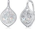 wholesale TOUPOP Leverback Earrings For Wonen 925 Sterling Silver Tree Of Life Earrings Dangle Drop Turquoise Moonstone Moss Agate Heart Jewelry Gifts For Women Anniversary Birthday Christmas -0-0