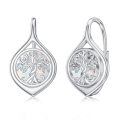 TOUPOP Sterling Silver Turquoise Moonstone Moss Agate Tree Of Life Dangle Earrings-0-0