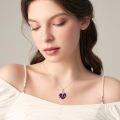 wholesale 925 Sterling Silver Cat Heart Urn Necklace Swarovski Crystal Paw Print Memorial Pendant-0-4