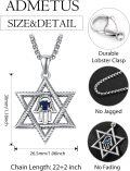 wholesale 925 Sterling Silver Hamsa Hand Star of David Pendant Necklaces for Women and Girls Judaica s 38cm  Length Adjustable Size (Silver)-0-1