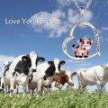 wholesale 925 Sterling Silver Love You Forever Cow Heart Pendant Necklace-0-4